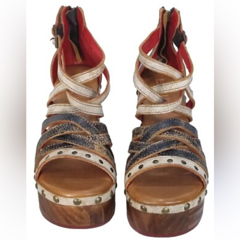 Bed Stu Antonelli Nectar Lux Leather Platform Sandals EUC Size 9 - Picture 3 of 11